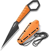 Omesio S-FC05 Neck Machete Blade Length 6.8cm, Steel 5CR13MOV, EDC Outdoor Neck Machete with Handle 