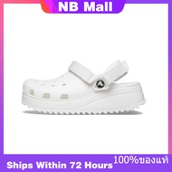 ของแท้พิเศษ Crocs Classic Hiker Ikat Clog 'Triple White' Shoes Non-Slip Thick Sole Beach Sandals 206