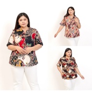 BLOUSE BATIK WANITA JUMBO BIGSIZE 021A KERJA PESTA BAJU HAMIL XXL XXXL