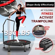 🇸🇬 40" Foldable Trampoline with Adjustable Handle Bar / Max Load 300kg / Indoor Trampoline for Kids,