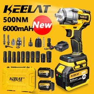 KEELAT KID0011 500N.M 6000mAh Brushless Impact Wrench Cordless High Torque 1/4" 1/2" Electric Impact