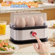 ARMARIO Eggs Boiler, Space Saving Auto Shut- Smart Egg Cooker,  Multi Functional Stainless Steel 6 E