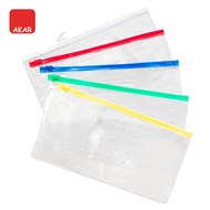 Beg Zip PVC Saiz A6 – 24×12cm (Lutsinar) | PVC Zipper Bag A6 Size – 24×12cm Transparent Pouch