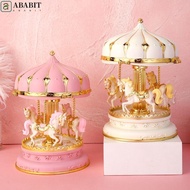 ABABIT Carousel Music Box, Colorful Cute Carousel Ornaments, Creative Girly Heart Handmade Carousel 