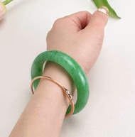 authentic Jade Bangle Charm Bracelet for Purity Healing Stone accessory pearl rhinestone