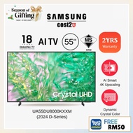 Samsung (43/55") DU8000 D8000F 4K Dynamic Crystal UHD Smart AI TV | UA55DU8000KXXM UA43U8000FKXXM Te