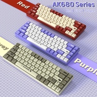 AJazz: AK680 RGB Mechanical Gaming Keyboard Blue Switch Red, Gray and Purple