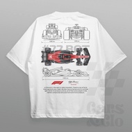 Cars and Clo - Regular Fit White - F1 Alfa Romeo Blueprint T-Shirt