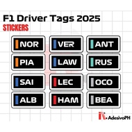 F1 2025 Driver Tags Sticker Set / GLOSSY / MATTE / HOLOGRAPHIC RAINBOW / ROUND BORDER / STRAIGHT BOR