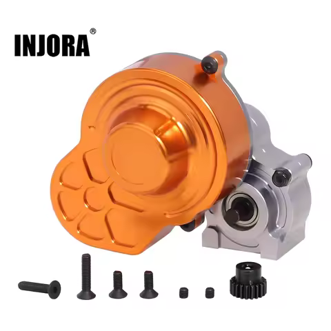 INJORA Complete Metal SCX10 Gearbox Transmission with Gear for 1/10 RC Crawler Car Axial SCX10 Upgra
