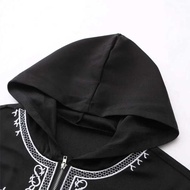 C New Men's Loose Hooded Robe Men's Embroidered Long Sleeve Muslim Clothing Robe Juba Sobi 0