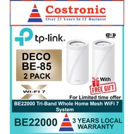 TP-LINK DECO BE85 2-PACK BE22000 Tri-Band Whole Home Mesh WiFi 7 System (3 years Local SG Warranty )