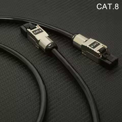 CAT.8 40Gbps RJ45 XSSH 7mm 8 Core 99.999% 5N Pure Silver 15AWG High Density Double Layer braided and