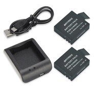 2PCS SJ4000 Battery Rechargable Battery + USB Charger for SJCAM SJ4000 SJ5000 SJ5000X Elite WIFI pLU