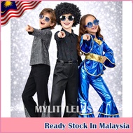MYLITTLELASS Kids Boys Black Retro 70s Disco Costume Western Style Kids Disco Stage Outfit 3-12Y