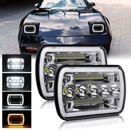 7x6" 5X7" Rectangle Off Road Car LED Headlights 6000K White with High Low Sealed Beams DRL Light Hea