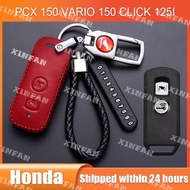 XINFAN For PCX 150 VARIO 150 CLICK 125I Leather Key Case Cover Car Keyless Keychain Accessories