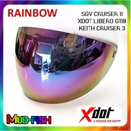 XDOT HELMET VISOR FOR SGV CRUISER II | KEITH | RIDER 2 | X-DOT LIBERO (G118) -RAINBOW / TINTED