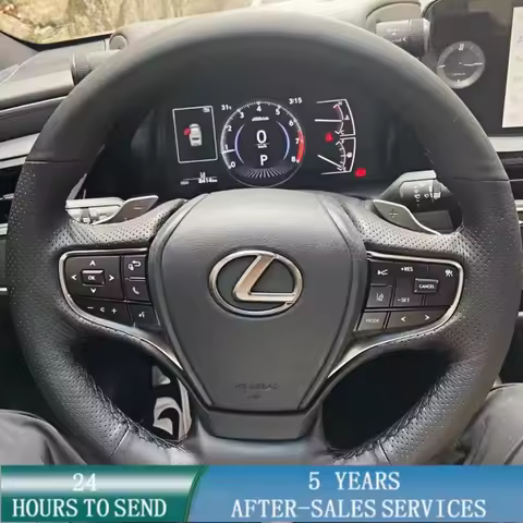 Customized Car Steering Wheel Braid Cover Hand Sewing Microfiber Leather For Lexus NX ES LS es200 30