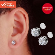 Stainless Steel Zircon Magnetic Clip Earrings Painless Non-Piercing for Men Women Magnetic Earring