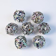 Metal DND Dice Set 7 Hollow 3D Dragon DND Dice Hollow Polyhedron Dice D20 D12 D10 D% D8 D6 D4 for Du