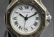 cartier 卡地亞 Santos Octagon SM YG 表圈 自動上鍊 白色錶盤 女士手錶