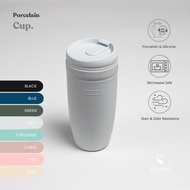 SWANZ Yono Cup 720ml - Ceramic Coffee Tea Cup and Travel Cup, BPA Free Water Bottle, Microwave Safe