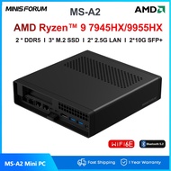 MINISFORUM MS-A2 Mini PC AMD Ryzen 9 9955HX 2x10G SFP Intel X710 2*2.5G LAN 3*NVMe Windows11 Worksta