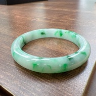 正陽綠白底青翡翠手鐲 | 18.5圍 | 天然緬甸玉翡翠A貨 | 送禮