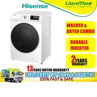 HISENSE 8.5kg/6kg Inverter Washer Dryer 2 IN 1 Combo Washing Machine Mesin Basuh