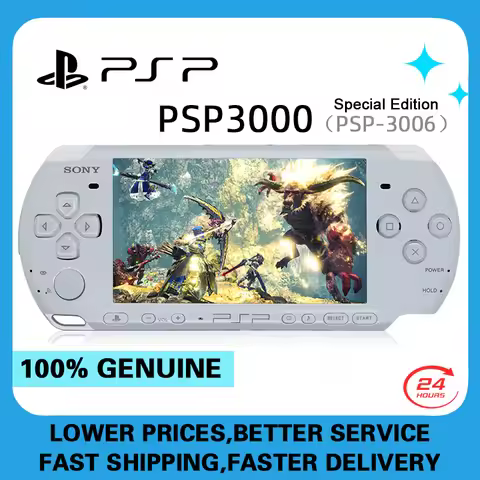 Sony psp 3000 PEARL WHITE (PSP-3006) Original PlayStation PSP3000 Game Console+(Free Games)