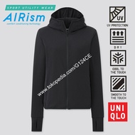 UNIQLO AIRism JAKET MESH HOODIE WANITA UV PROTECTION 440927 BLACK