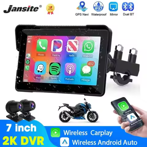 5/7 inch Portable Carplay Motorcycle DVR GPS Navigation IPX7 Waterproof LCD Display For Wireless Car