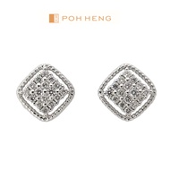 Poh Heng Jewellery 18K Diamond Earrings in White Gold