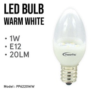 PowerPac 2x LED Bulb LED Light 1W E12 Warm White (PP6220WW)