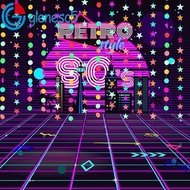 GLENES Neon Fluorescent Garland, Rectangle 2m Round Pentagram Fluorescent Banner, Latte Art Colorful