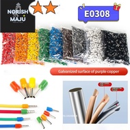 PAESdailyToolsMix 1000pcs Tubular Terminal E0308 European Specification Awg24 Cold Compression Wirin