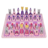 Travel Chess Set with Chess Board Educational Toys for Kids and Adults Pink
