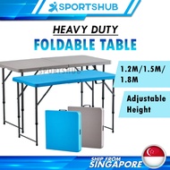 🇸🇬 Ready Stock Heavy Duty HDPE Outdoor Foldable Table Portable Adjustable Height Folding Event Buffet (1.2m/1.5m/1.8m)