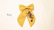 Handmade by Mina【法式手工刺繡髮夾】野莓花園手工刺繡髮夾