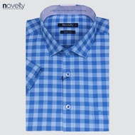Áo sơ mi nam ngắn tay Novelty sọc caro lớn Bamboo Body fit NSMMCLMT3D230265N