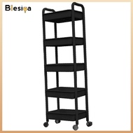 Blesiya Rolling Cart 5 Tier with Wheels Storage Cart Multipurpose Storage Shelves for Bathroom Living Room Laundry Office Balcony