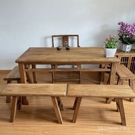 Dining Table Old Elm Dining Table Solid Wood Log Chinese Style Elm Large Board Table Desk Table Anti