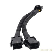 FUN GPU Splitter Cable Double 6 Pin Female to 8 Pin Male Power Adapter Splitter Power Extension Cabl