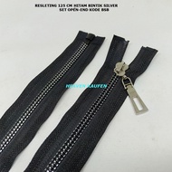 125 cm Zipper Black Resin Silver Dots Open-End Set Model for Abaya Dress Code BSB