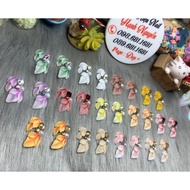 Set of 2 Powder Flowers: Long Corner Flowers