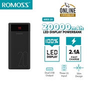 Romoss Ares 20 20000mah 3 Input High Capacity Easy to Fit Dual USB Output Powerbank