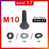 M10 HEXAGON BOLT AND NUT/SCREW/SCREW NUT/SKRU GRADE 8.8