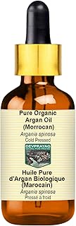 Devprayag Pure Organic Argan Oil (Morrocan) (Argania spinosa) with Glass Dropper Natural Therapeutic Grade Cold Pressed 50ml (1.69 oz)