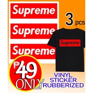 SUPREME Logo Vinyl Sticker Rubberized for Clothes or Fabrics